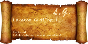 Lakatos Gyöngyi névjegykártya